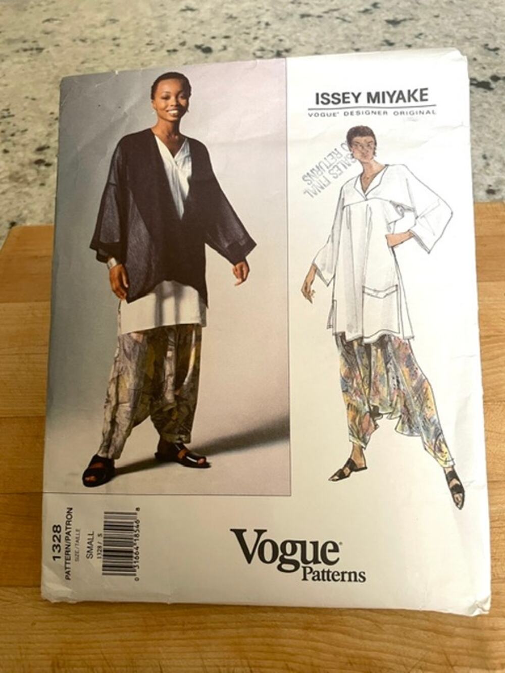 Vintage Vogue 1328 Issey Miyake Designer Pattern Sz S-M Complete Verified Uncut